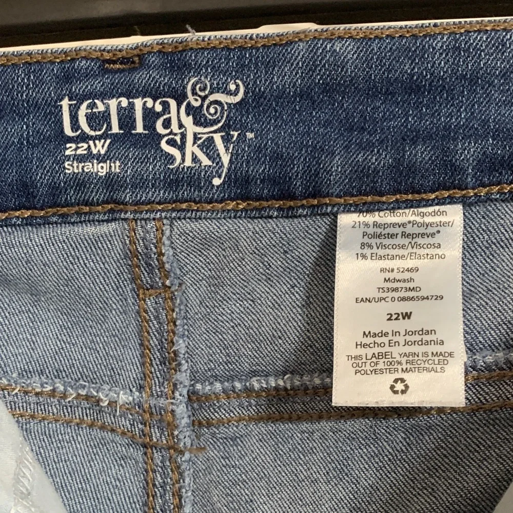 Terra & Sky Classic Blue Straight Leg Jeans - Picture 5 of 5